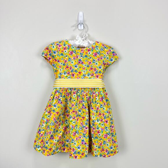 Ralph Lauren Girls Yellow Floral Dress 18 Months - Picture 1 of 9